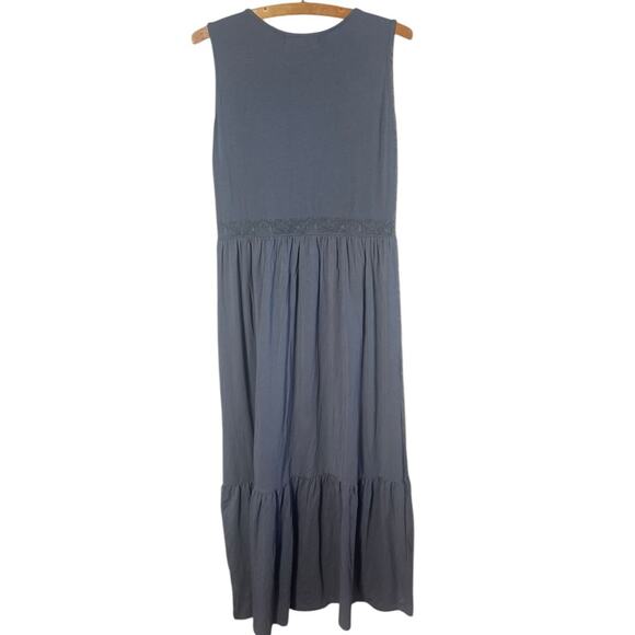 Mododoc Women’s Xs Gray Maxi Dress Sleeveless Stretch Embroidery - Picture 7 of 7